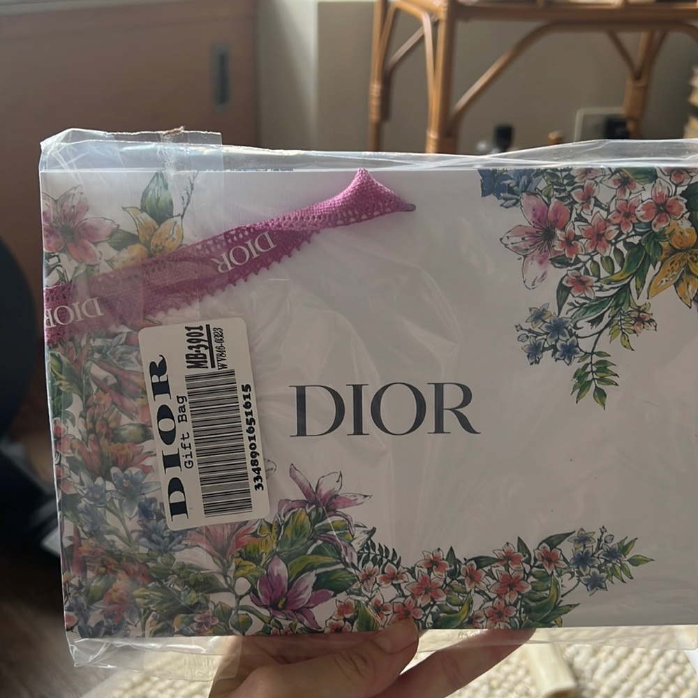 New in plastic Dior gift bag with ribbon